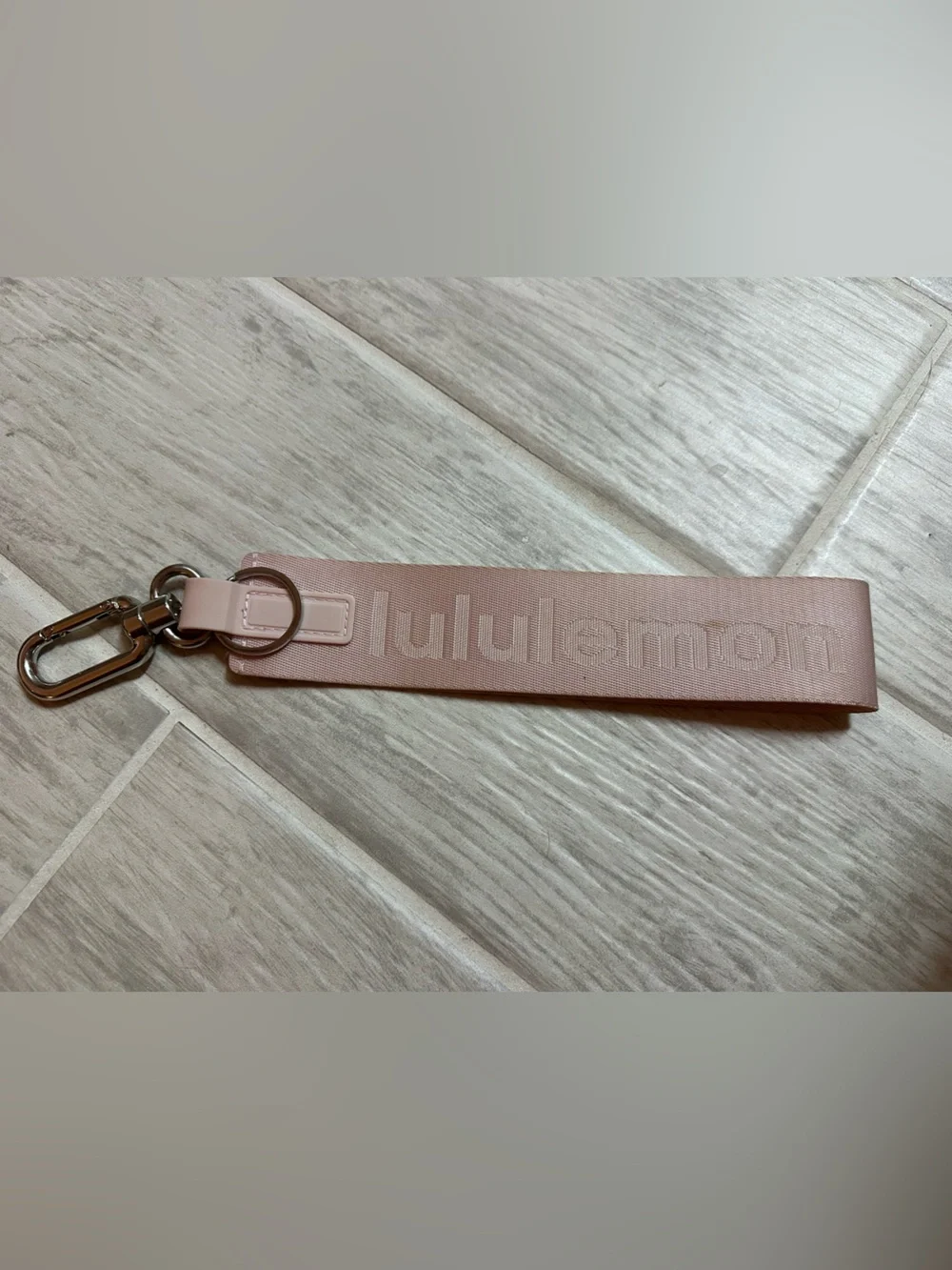 lululemon athletica Blush Pink Leather Key Fob Strap